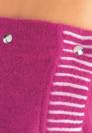 Serviette de sauna boutons à pression fuchsia - SCHIESSER Home