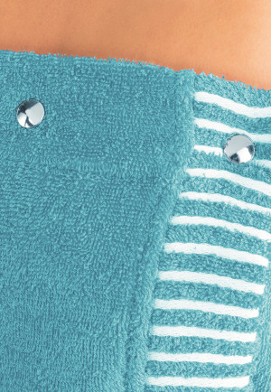 Asciugamano da sauna con chiusura ad automatici 85x160 turchese - SCHIESSER Home
