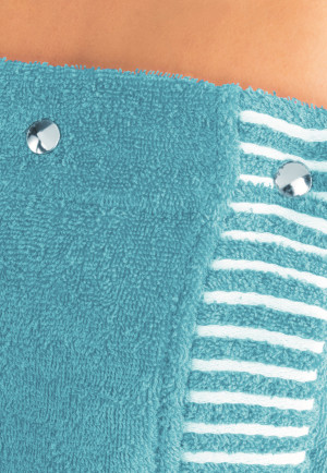 Asciugamano da sauna con chiusura ad automatici, turchese - SCHIESSER Home