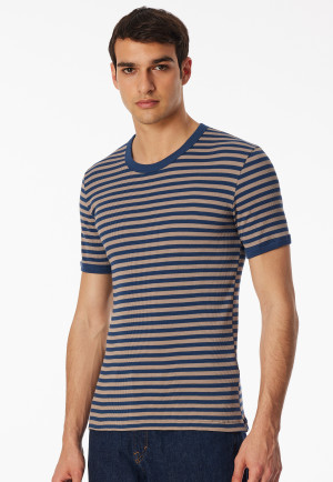 Shirt short sleeve brown-grey - Revival Friedrich