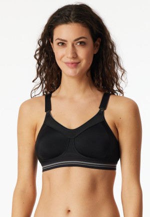 Soutien-gorge de sport noir à haute résistance aux chocs - SCHIESSER Sport