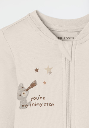 Dors-bien long avec pied Ourson beige chiné - Bébé