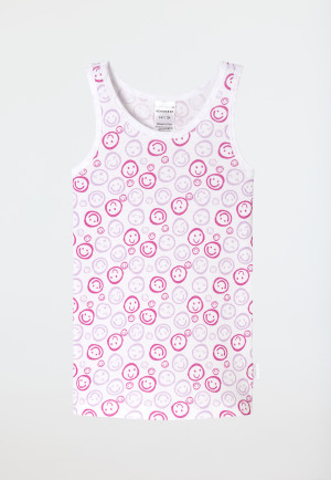 2-pack vests Smileys pink/ white - Fine Rib