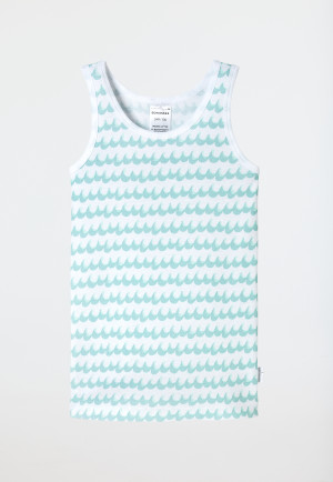 Canottiere confezione da 2 onde turchese/bianco - Fine Rib