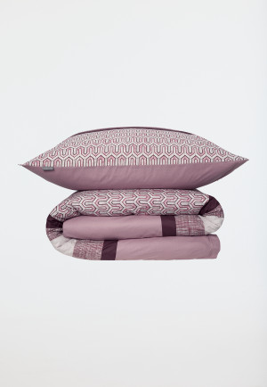 Parure de lit réversible deux pièces Renforcé mauve imprimé - SCHIESSER Home