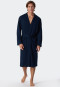 Bathrobe fine interlock dark blue - Essentials