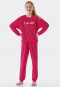 Pyjama long molleton coton bio bords-côtes donut rose - Teens Nightwear