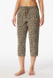 Loungehose 3/4-lang Blumen Leoparden oliv - Mix+Relax
