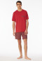 Pyjama court coton bio carreaux rouge piment - Comfort Nightwear