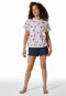Pyjama court coton bio palmier rose tendre - Nightwear