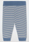 Set 2 pezzi per bambino a costine sottili con maniche corte e pantaloni a palma celeste - Natural Love