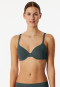 Underwired bra with floating cups dark green - Unique Micro