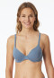 Underwired bra with gliding cups blue-grey - Unique Micro
