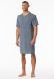 Camicia da notte a maniche corte a corte in Organic Cotton con scollatura a V e tasca sul petto grafite - Comfort Nightwear