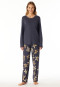 Schlafanzug lang Blumen graphit - Comfort Nightwear