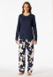 Pyjama long Fleurs bleu marine - Comfort Nightwear