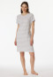 Chemise de nuit manches courtes rayures gris argenté chiné - Casual Essentials