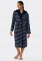 Bademantel Leichtfrottee navy gestreift - Feather Terry