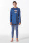 Pyjama long en coton bio imprimé cheval bleu - Horse World