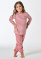 Pigiama lungo in velluto con cuore a righe rosa antico - Nightwear per bambini