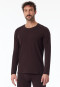 Shirt langarm braun meliert - Comfort Fit