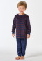 Pyjama long velours rayures bleu foncé - Boys World