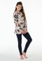 Pyjama long Coton bio leggings chevaux off-white - Horse World