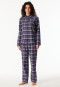 Pyjama lang Flanell indigo kariert - Selected Premium Warming