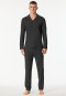 Pyjama long interlock col polo gris foncé chiné - Selected Premium Warming