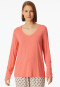 Shirt langarm V-Ausschnitt pfirsich - Mix+Relax