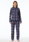 Pigiama lungo in tessuto blu notte a quadretti - X-Mas Family