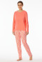 Schlafanzug lang Interlock pfirsich - Modern Nightwear