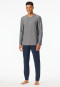 Pyjama long rayures bleu nuit - Selected Premium Jacquard