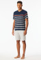 Schlafanzug kurz Ringel nachtblau - Casual Nightwear