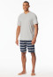 Short pyjamas with button placket striped light gray mottled - Casual Nightwear