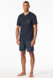 Short pyjamas graphite patterned - Fine Interlock