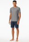 Pyjama court rayures bleu nuit - Selected Premium Jacquard