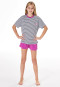 Pyjama court rayures agrumes fuchsia - Teens Nightwear