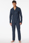 Pyjamas long button placket graphite - Fine Interlock