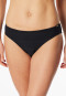Slip bikini in jersey riciclato a strisce nero - Aqua