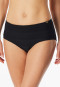 Slip bikini in jersey riciclato a strisce nere - Aqua