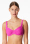 Bikini top with underwired jersey fuchsia - aqua