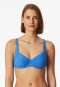 Bikini top with underwire jersey recycled stripes aquarium - Aqua