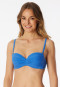 Bandeau bikini top with shell jersey recycled stripes aquarium - Aqua