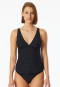Tankini-Top Jersey recycelt Streifen schwarz - Aqua