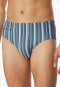 Costume da bagno con tasca con zip in tessuto a maglia riciclato a strisce blu atlantico - Aqua