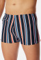 Costume da bagno con tasca con zip in tessuto a maglia a strisce riciclate blu notte - Aqua