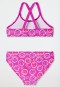 Bustier bikini knitwear SPF40+ Smileys fuchsia - aqua