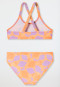 Bustier bikini knitwear SPF40+ lemons peach-orange - Aqua