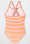 Swimsuit knitwear SPF40+ stripes light red - aqua